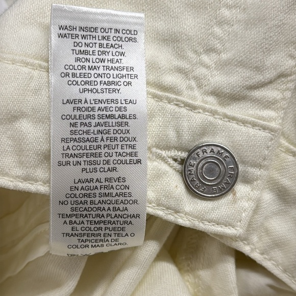 FRAME NWT Ecru Ivory High Waist Wide Leg Denim Pleated Front Chino Pants - Picture 11 of 12